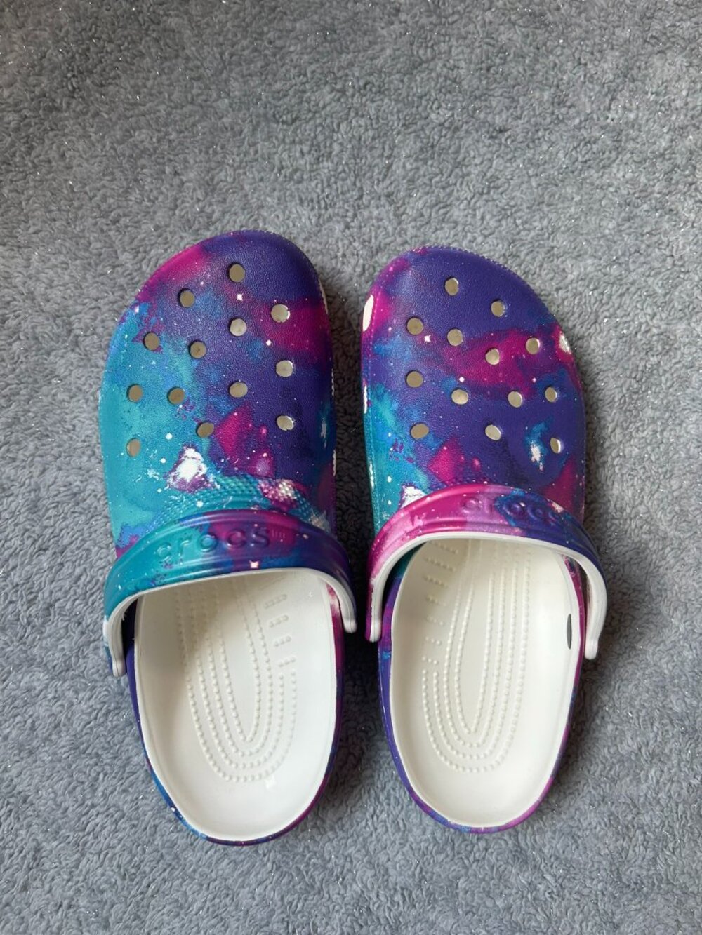 Like New Women's Galaxy Crocs - Size 10 - Picture 2 of 5